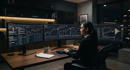 Live market analysis trading desk